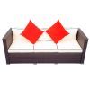 3 Piece Patio Sectional Wicker Rattan Outdoor Furniture Sofa Set(D0102HET1FW)