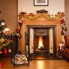Artisasset Black Paint 33 Inches High Square With 4 Tools Indoor And Outdoor Wrought Iron Fireplace Firewood Stand YJ(D0102HETJEV)