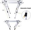 Bosonshop Portable Folding Aluminum Camping Picnic Table, Adjustable Height Compact Outdoor Table with Carry Bag, Silver(D0102HETBFY)