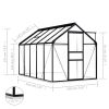 Greenhouse with Base Frame Anthracite Aluminum 63.4 ftÃ‚Â²(D0102HPZLZY)