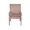 Aluminum Patio Chat Set with Faux Wood Top Table & Quick Dry Cushioning 4PCS SET(D0102HEV4IU)