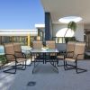 6 Pieces Patio Dining Chairs with Armrests and Neck Support(D0102HPZ3AG)