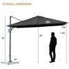 10x10 Feet Patio Offset Cantilever Umbrella with Aluminum 360Ã‚Â° Rotation Tilt(D0102HPZ3GA)