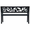 Garden Bench 49.2" Black Steel(D0102HEJYYW)