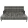 2-Person Garden Sun Bed with Cushions Poly Rattan Gray(D0102HEJDXA)