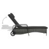 Sun Lounger with Wheels Poly Rattan Anthracite(D0102HEJZYG)