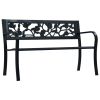 Garden Bench 49.2" Black Steel(D0102HEJYYW)
