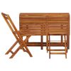 Balcony Planter Table with 2 Bistro Chairs Solid Acacia Wood(D0102HEJC9U)