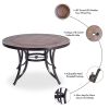 Outdoor 5 Piece Dining Set Patio Furniture w/ 4pcs Sling Chair & 1pc 48inch CFT Top Table(D0102HPY5A7)