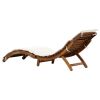 Sun Lounger with Cushion Solid Acacia Wood Cream(D0102HEJ1N7)