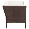 6 Piece Garden Lounge Set with Cushions Poly Rattan Brown(D0102HEJMFY)