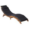 Sun Lounger with Cushion Solid Acacia Wood Dark Gray(D0102HEJ1KW)