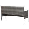 3-Seater Garden Sofa with Cushions Gray Poly Rattan(D0102HEJCSA)
