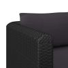 2 Piece Garden Sofa Set with Cushions Poly Rattan Black(D0102HEJ10Y)