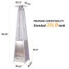 Outdoor Patio Pyramid Propane Space Heater,46000 BTU,Portable Flame Heater,With Wheels,Stainless Steel Color(D0102HP6KXU)