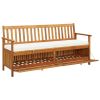 Storage Bench with Cushion 66.9" Solid Acacia Wood(D0102HEJCIV)
