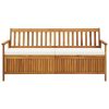 Storage Bench with Cushion 66.9" Solid Acacia Wood(D0102HEJCIV)