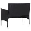 4 Piece Garden Lounge Set with Cushions Poly Rattan Black(D0102HEJCEG)