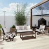 Modern Muse Alum Sofa Set 4pcs W/ Triple-Seat Sofa & Light Grey Olefin Cushion(D0102HECDIY)