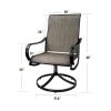 MEOOEM Patio Textilene Swivel Chairs 6PCS Outdoor Dining Chairs with Mesh Fabric Weather Resistant Furniture for Garden Backyard(D0102HP640U)