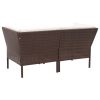 6 Piece Garden Lounge Set with Cushions Poly Rattan Brown(D0102HEJMFY)