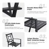 MEOOEM Outdoor Metal Dining Chairs Set of 2 Patio Metal Steel Chair for for Garden, Backyard, Living Room, Black(D0102HP64EG)