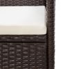 3-Seater Garden Sofa with Cushions Brown Poly Rattan(D0102HEJCAY)