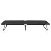 Folding Sun Lounger Black Steel(D0102HEJYGA)