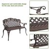 42.5 inch Outdoor Cast Aluminum Leisure Rose Couple Bench--YS(D0102HPD9CY)