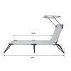 Outdoor Folding Three-Fold Camping Bed Gray (With Head Canopy) YF(D0102HEBF1A)