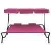 Outdoor Lounge Bed with Canopy and Pillows Pink(D0102HHHWF2)