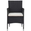 Garden Dining Chairs 2pcs Poly Rattan Black(D0102HHHT92)