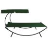 Outdoor Lounge Bed with Canopy and Pillows Green(D0102HHHWU8)