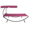 Outdoor Lounge Bed with Canopy and Pillows Pink(D0102HHHWF2)