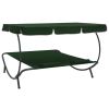Outdoor Lounge Bed with Canopy and Pillows Green(D0102HHHWU8)