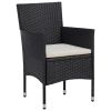 Garden Dining Chairs 2pcs Poly Rattan Black(D0102HHHT92)