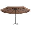 Outdoor Umbrella with Portable Base Taupe(D0102HPMXYA)