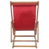 Folding Beach Chair Fabric and Wooden Frame Red(D0102HEJQHG)