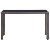 5 Piece Outdoor Dining Set with Cushions Poly Rattan Brown(D0102HEJSJV)
