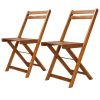 Outdoor Bistro Chairs 2 pcs Solid Acacia Wood(D0102HEJQR7)