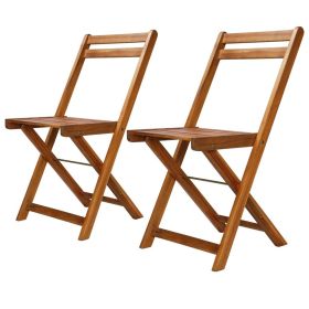 Outdoor Bistro Chairs 2 pcs Solid Acacia Wood(D0102HEJQR7)
