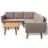 4 Piece Garden Lounge Set with Cushions Poly Rattan Gray(D0102HEJIN7)