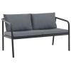 2 Seater Garden Sofa with Cushions Gray Aluminium(D0102HEJ0S7)
