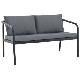 2 Seater Garden Sofa with Cushions Gray Aluminium(D0102HEJ0S7)