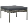 3 Piece Garden Lounge Set with Cushions Poly Rattan Gray(D0102HEJLUW)