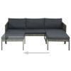 3 Piece Garden Lounge Set with Cushions Poly Rattan Gray(D0102HEJLUW)