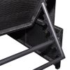 Sun Loungers 2 pcs with Table Poly Rattan Black(D0102HEJI6G)