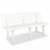 Garden Bench 57.3" Plastic White(D0102HEJ28G)