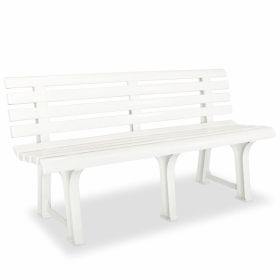 Garden Bench 57.3" Plastic White(D0102HEJ28G)