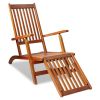 Outdoor Deck Chair with Footrest Solid Acacia Wood(D0102HEJEU7)
